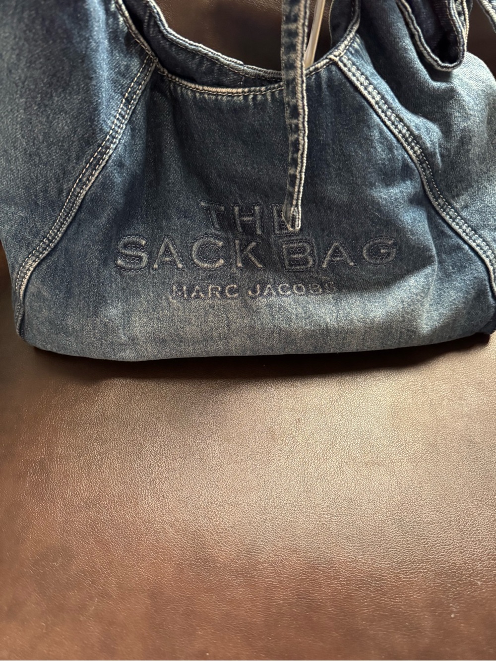 Marc Jacobs Denim Knot-Handle Sackbag in Blue, brand new with tags no wear - Picture 3 of 11